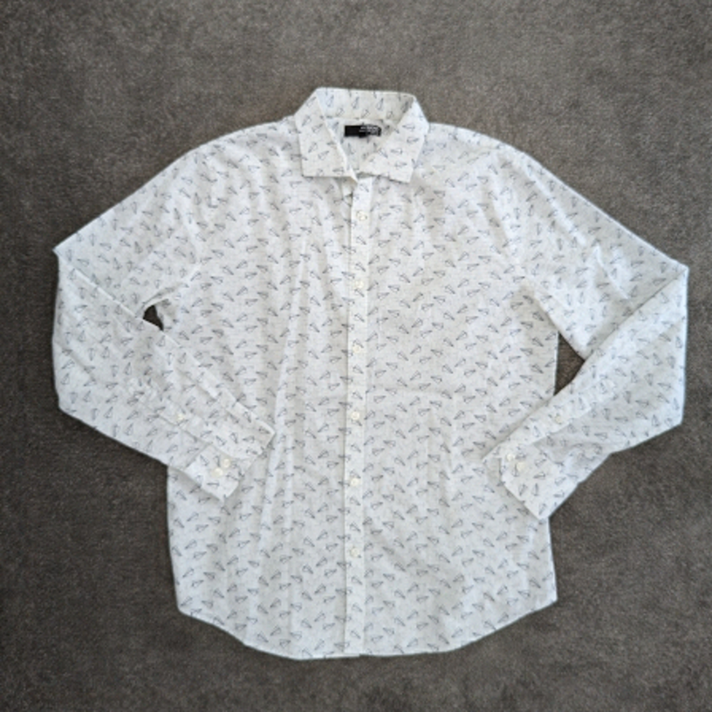 MURANO liquid luxury slim fit button down shirt men's Large